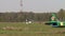 View of glider landing at airfield