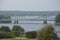 View of Glienicke bridge over the river Havel in Berlin, also called spy bridge