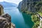 View of a glimpse of Lake Garda from the Ponale path