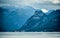 View of Gmunden wide Traunsee lake