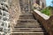 A View of Golconda Fort Hyderabad. Antique Steps