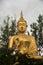 A view of golden buddha image before raining at Doi Saket.