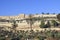View of Golden gates in Jerusalem\'s Old City Walls, garden and a