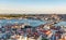 View of the Golden Horn and old areas of Istanbul at sunset