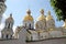 View of the golden shining domes of the Kiev-Pechersk Lavra.