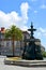 View of Gomes Teixeira Square with Fountain of Lions,Porto,Portugal