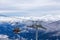 View of the Gondola going up the Mountain with Canadian Mountain Landscape