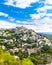 View of Gordes, a small medieval town in Provence, France. A view of the ledges of the roof of this beautiful village and