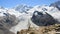 View Of Gornergrat Summith. Glacier In Sunny Day