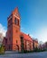 View of the gothic building of the former protestant church