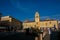 View of The Governor`s Palace and monument of Giuseppe Garibaldi in the center of Parma