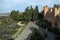 View of Gradara from medieval fortress walls, Italy