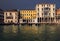 View of the Gran Canal. The beauty of old Venice. Sunset in Italy.