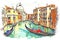 View of the Gran Canal , Venice, Italy.