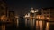 View of Grand Canal and Basilica Santa Maria della Salute in Venice, generative ai