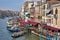 View on Grand Canal with gondola in Venice