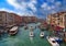 View of the Grand Canal from the Rialto Bridge.