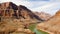 View of grand canyon cliffs and colorado river