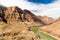 View of grand canyon cliffs and colorado river