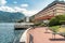 View of Grand Eden Hotel on the shore of Lake Lugano in the Lugano Paradiso city, Switzerland