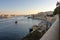 View of Grand Harbour in Valletta during sunset. Three cities and big cruise liners in far