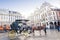 View of The Grand Place or Grote Markt in Brussels, Belgium with tourism carriage