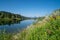 VIew of the Grand Tetons mountains as seen from Oxbow Bend