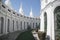 View of grand, whitewashed stupa in Wat Prayoon, Bangkok