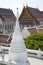 View of grand, whitewashed stupa in Wat Prayoon, Bangkok