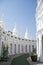 View of grand, whitewashed stupa in Wat Prayoon, Bangkok