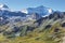 View of Grande Casse peak 3855m and other mountains from Aiguille Percee, France