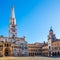 View at the Grande place with Ghirlandina tower of Cathedral and City hall in Modena - Italy