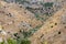 View of Gravina river canyon and park of the Rupestrian Churches of Matera