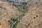 View of Gravina river canyon and park of the Rupestrian Churches of Matera