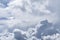 View on a gray cumulus fluffy clouds as background