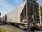 View of a gray wagon on the train tracks on Inglaterrra Avenue