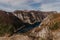 View of great canyon of river Piva. Location place National park Durmitor, Pluzine town, Montenegro, Balkans, Europe. Scenic image