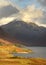 View of Great Gable covered in cloud from Wastwater in the English Lake District.