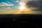 View from a great height of the earth, the horizon and the blue sky