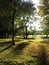 View of The Great Lawn during Sunset in the Fall in Central Park, Manhattan.