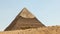 View of the great pyramid of Pharaoh Khafre, ancient architecture of Egypt in the Giza complex