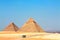 View of the Great Pyramids of Giza