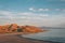 View of the Great Salt Lake at sunset, at Antelope Island State Park, Utah