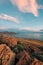 View of the Great Salt Lake at sunset, Antelope Island State Park, Utah