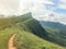 View and green grass on top of the mon jong mountain at Chaing mai, Thailand