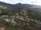 View on green Monti Aurunci national park with olive tree plantations near Fondi, Lazio, Italy