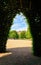 View through the green pergola of Schwerin Castle