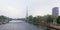 View of the Grenelle Bridge. On the embankment are moving cars