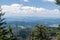 View from Grosser Rachel hill in Bavarian Forest mountains in Germany