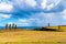 View of the group of five Moai Statues Ahu Vai Uri, Ahu Ko Te Riku with hat and Ahu Tahai in The archaeological site of Tahai on